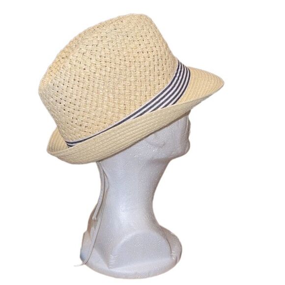 NWT INC International Concepts fedora blue white ribbon hat - Picture 3 of 5